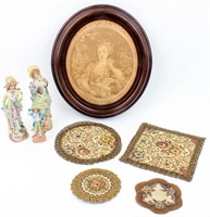 Vintage Victorian Style Figurines / Tapestry  +