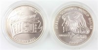 Coin 2 United States Commemorative Silver Dollars