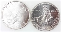 Coin 2 .999 Fine Silver Prospector & Eagle