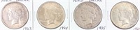 Coin 4 Peace Silver Dollars 1923, 24, 25 & 35-S