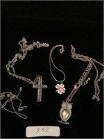 Lot 5 jewelry Necklace Christ Flower Owel