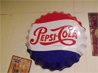 24 Inch Stout Sign Company Embossed Pepsi Cap Sign