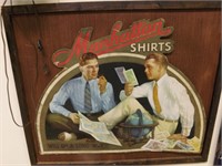 Vintage Manhattan Shirts Clothing Store Sign