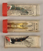 3 Fantail Fishing Lures with Tubes & Papers