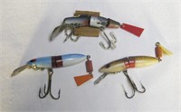 3 Bud Stewart Minnie Jointed Fishing Lures