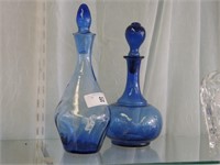 PR BLUE GLASS DECANTERS