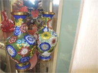 PAIR OF CLOISINNE VASES