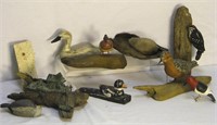 Assortment of  Wooden Carved Birds Collection