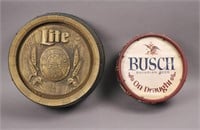 Vintage Miller Lite & Busch Beer Drum & Sign