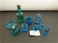 * Blue Glass: Ashtray from 1970's, Horseshoe