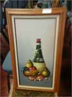 Painting of fruit and wine