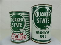 2 QUAKER STATE MOTOR OIL CANS