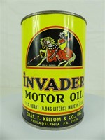 INVADER MOTOR OIL ONE US. QT. OIL CAN
