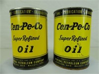 2 CEN-PE-CO SUPER REFINED OIL ONE U.S. QT. CANS