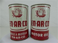 2 ENARCO MOTOR OIL QT. CANS