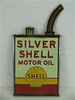 REPRODUCTION SILVER SHELL MOTOR OIL METAL SIGN