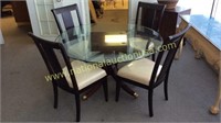 Millender Glass Top Table and 4 FFDM Chairs