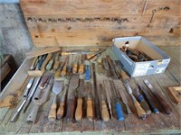 Large lot of Hand chisels