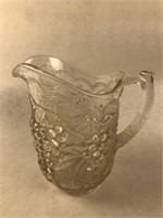 Glass Pitcher with Grape Design