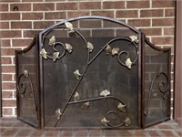 Fireplace Screen with Gingko Leaves