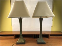 Pair of Tall Metal Lamps