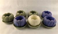 Lot of 7 Lotus Candle Holders