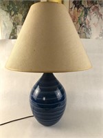 Blue Glazed Ceramic Lamp