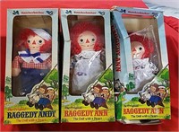 Raggedy Ann (2) and Andy Dolls