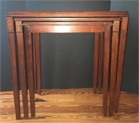 Beautiful Vintage Set of Leather Nesting Tables