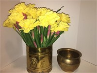 Happy Spring Flowers & Metal Vases