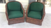 Beautiful Pair of Wicker Outdoor Chairs