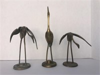 Awesome Bronze Heron Figurines