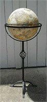 Worldly Globe on Wrought Iron Stand