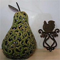 Glazed Ceramic Green Pear & Door Knocker