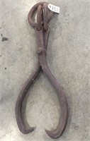 LARGE ANTIQUE ICE TONGS