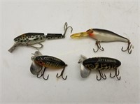 Lot Of 4 Fishing Lures Rapala Jitterbug L&s