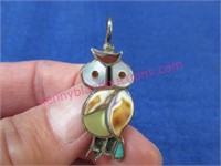 vintage silver owl pendant / pin combo