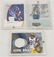 3 Football Jersey Cards Isaac Bruce White Drew