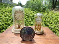 3 Vintage Anniversary Mantle Clocks