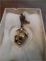 Vintage Navy Pin Heart Pendant