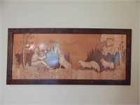 Hand Carved Wood Wall Plaque
