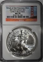 2011(S) AMERICAN SILVER EAGLE DOLLAR NGC MS 70