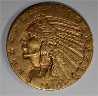 1910-S $5.00 GOLD INDIAN HEAD  UNC