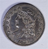 1834 CAPPED BUST HALF DIME  AU