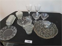 Lot of 25- Glasses, Platee, Butter Dish, Bowl, Etc