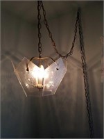 Hanging Light w/ Crystal Shades & Metal Chain