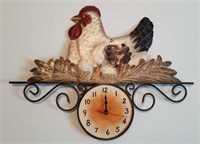 Metal Rooster Clock (Not Tested)
