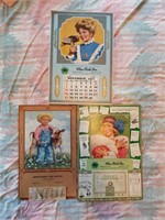 Lot of 3- Old Calendars