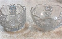 2 leaded crystal near cut bowls