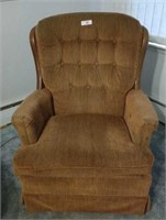 Red Cloth Swivel Wingback Rocker